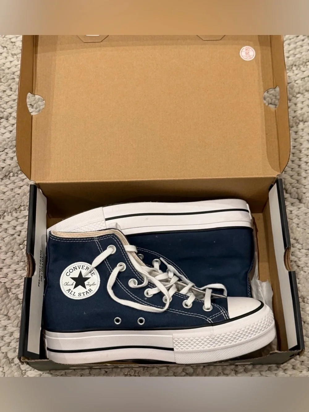 Converse High Top Sneakers - Navy Blue with White